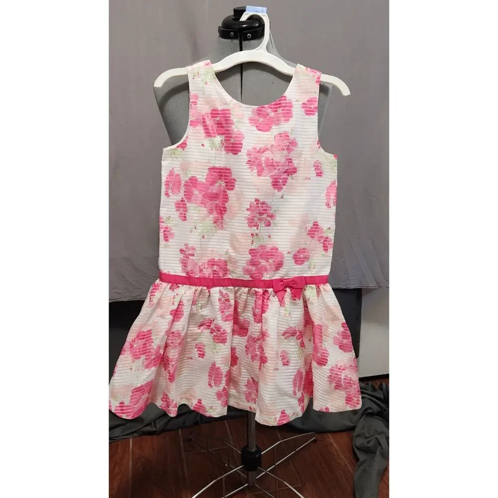 Gymboree Egg Hunt spring floral dress girls 10 Easter pink sleeveless